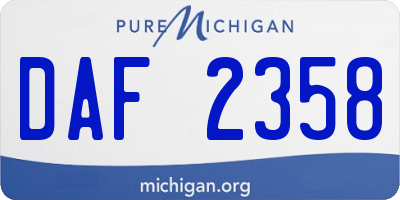 MI license plate DAF2358