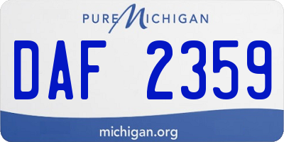 MI license plate DAF2359