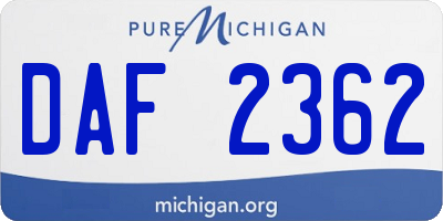 MI license plate DAF2362