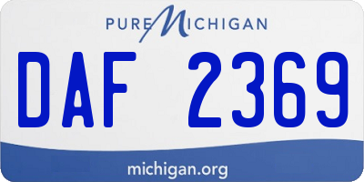 MI license plate DAF2369