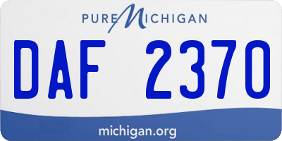 MI license plate DAF2370