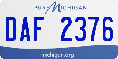 MI license plate DAF2376