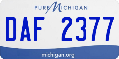 MI license plate DAF2377