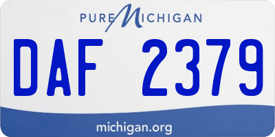 MI license plate DAF2379