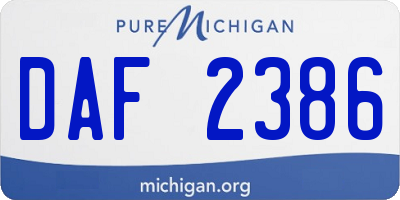 MI license plate DAF2386