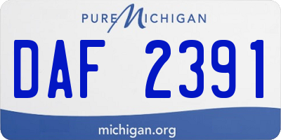 MI license plate DAF2391