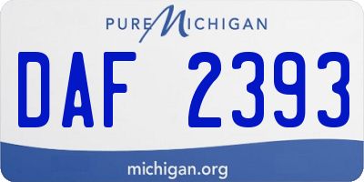 MI license plate DAF2393