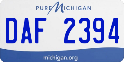 MI license plate DAF2394