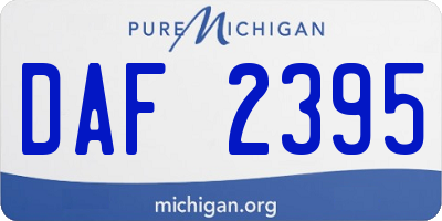 MI license plate DAF2395