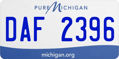 MI license plate DAF2396