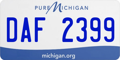 MI license plate DAF2399