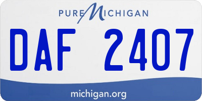 MI license plate DAF2407