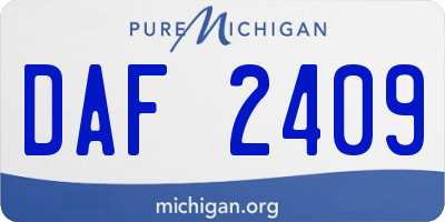 MI license plate DAF2409