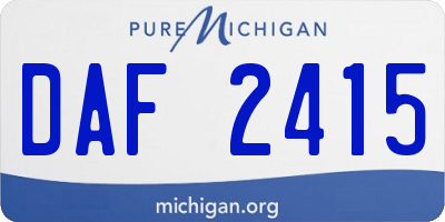 MI license plate DAF2415