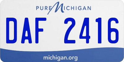MI license plate DAF2416