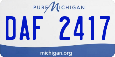 MI license plate DAF2417