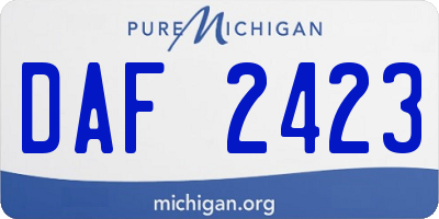 MI license plate DAF2423