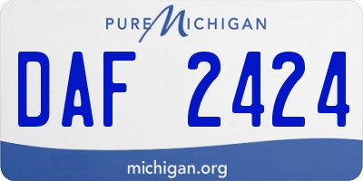 MI license plate DAF2424