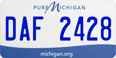MI license plate DAF2428