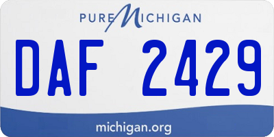 MI license plate DAF2429