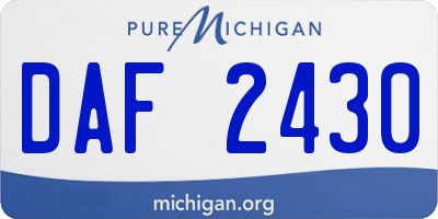 MI license plate DAF2430