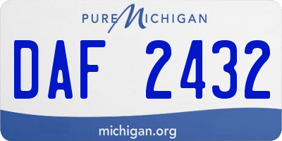 MI license plate DAF2432