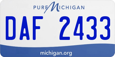 MI license plate DAF2433