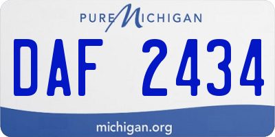 MI license plate DAF2434