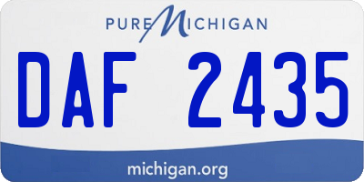 MI license plate DAF2435