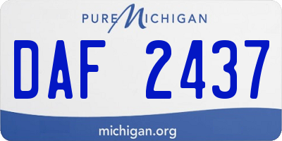 MI license plate DAF2437