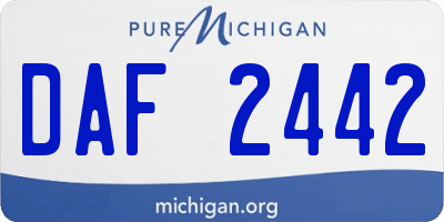 MI license plate DAF2442