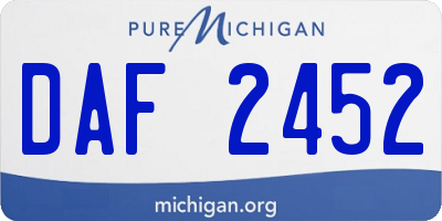 MI license plate DAF2452
