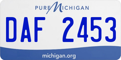 MI license plate DAF2453