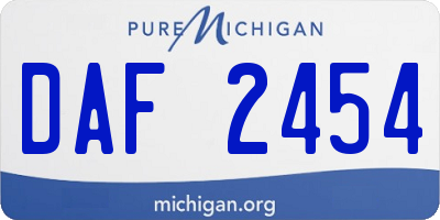 MI license plate DAF2454