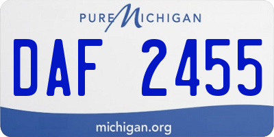 MI license plate DAF2455