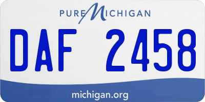 MI license plate DAF2458