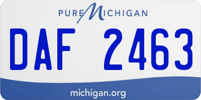 MI license plate DAF2463