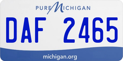 MI license plate DAF2465