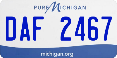 MI license plate DAF2467