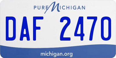 MI license plate DAF2470