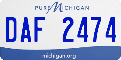 MI license plate DAF2474