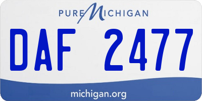 MI license plate DAF2477