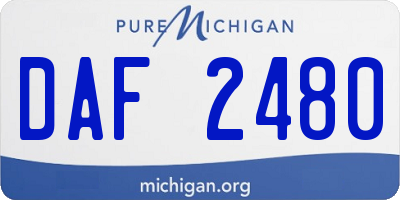 MI license plate DAF2480