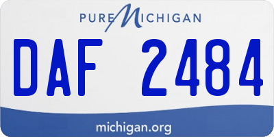 MI license plate DAF2484