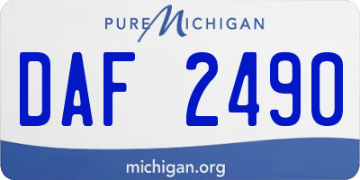 MI license plate DAF2490