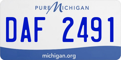MI license plate DAF2491
