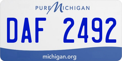MI license plate DAF2492