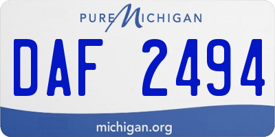 MI license plate DAF2494