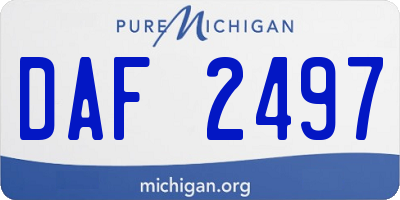 MI license plate DAF2497
