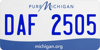 MI license plate DAF2505